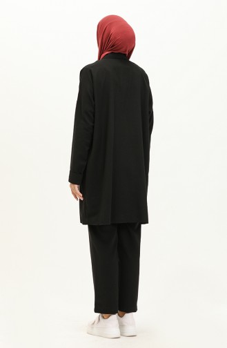 Linen Loose Fit Two Piece Suit 4427-01 Black 4427-01