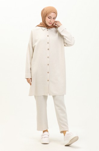 Linen Loose Fit Two Piece Suit 4427-04 Stone 4427-04