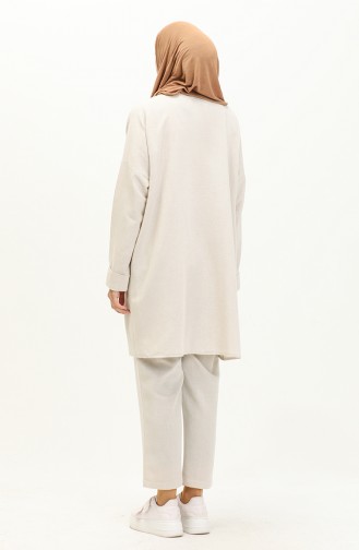 Linen Loose Fit Two Piece Suit 4427-04 Stone 4427-04