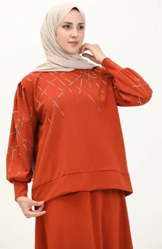 Ensemble Tunique Jupe Tissu Scuba 6011-01 Cannelle 6011-01
