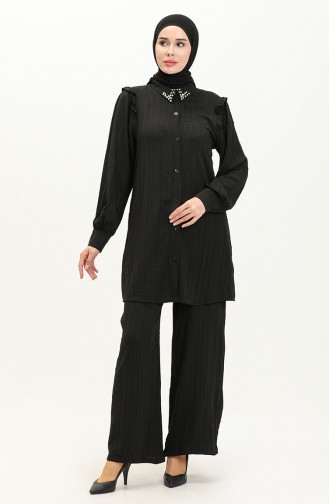 Farbela Detailed Two Piece Suit 24Y8982-01 Black 24Y8982-01