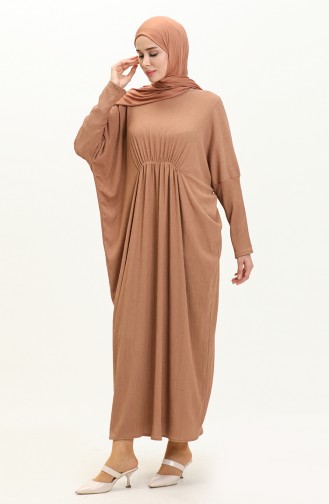 Crepe Bat Sleeve Dress 4038-01 Milk Coffee   4038-01