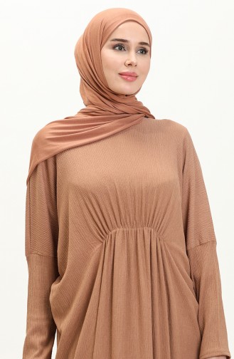 Crepe Bat Sleeve Dress 4038-01 Milk Coffee   4038-01