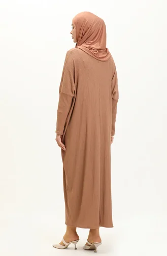 Kleid mit Fledermausärmeln 4038-01 Milchkaffee 4038-01