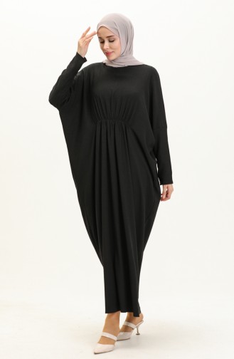 Fledermausärmel Kleid 4038-02 Schwarz 4038-02