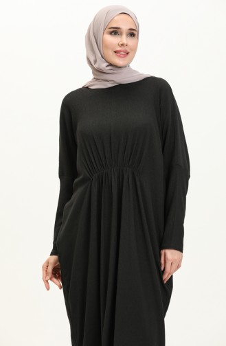 Fledermausärmel Kleid 4038-02 Schwarz 4038-02