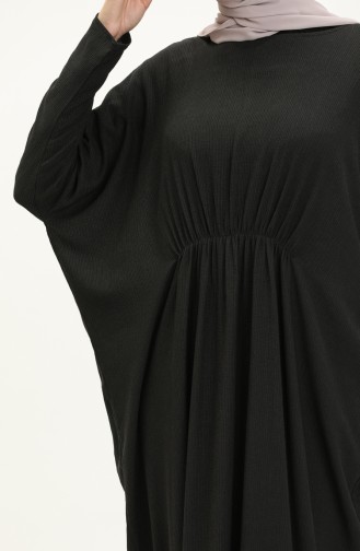 Bürümcük Yarasa Kol Elbise 4038-02 Siyah