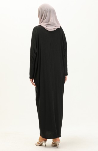 Fledermausärmel Kleid 4038-02 Schwarz 4038-02