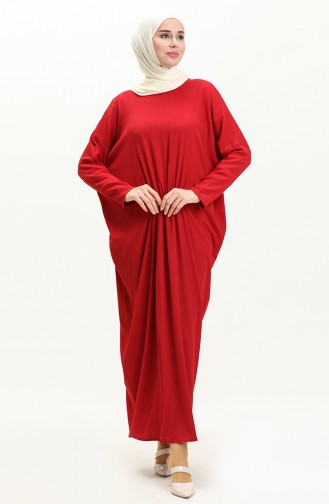 فستان بأكمام فراشة  4038-03 أحمر غامق 4038-03
