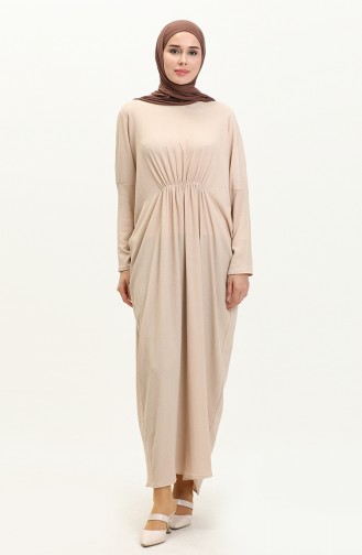 Crepe Bat Sleeve Dress 4038-05 Beige 4038-05