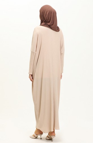 Crepe Bat Sleeve Dress 4038-05 Beige 4038-05