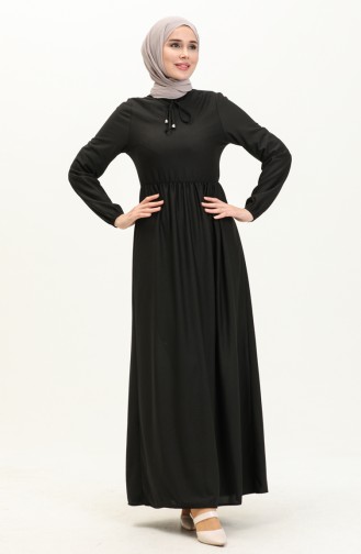 Robe Taille Froncee 0575-02 Noir 0575-02