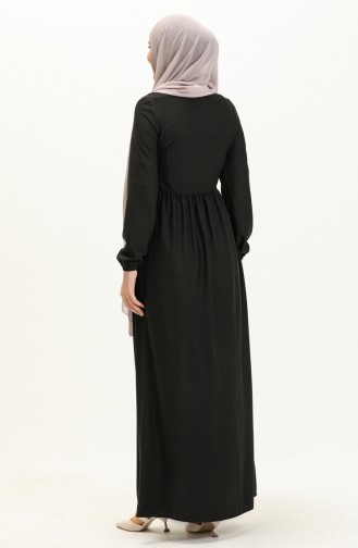 Robe Taille Froncee 0575-02 Noir 0575-02