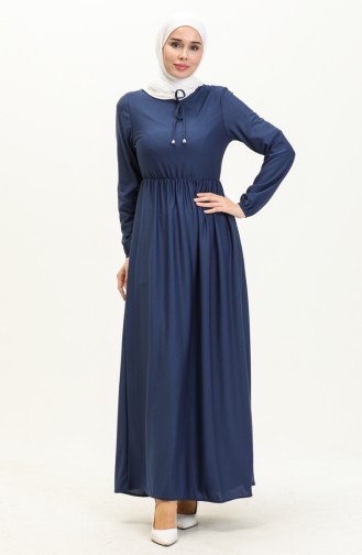 Gathered Waist Dress 0575-05 Indigo 0575-05