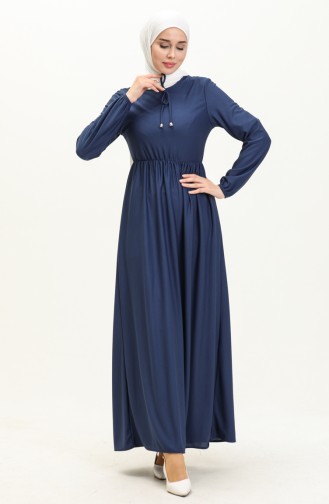 Gathered Waist Dress 0575-05 Indigo 0575-05