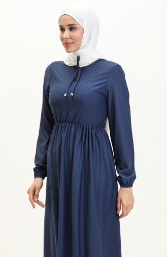 Kleid Mit Geraffter Taille 0575-05 Indigo 0575-05