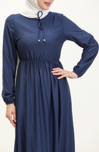 Jurk Met Geplooide Taille 0575-05 Indigo 0575-05