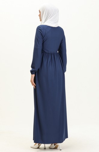 Kleid Mit Geraffter Taille 0575-05 Indigo 0575-05