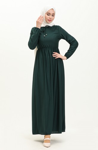 Robe Taille Froncee 0575-08 Vert Emeraude 0575-08