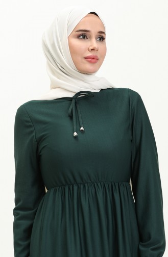 Robe Taille Froncee 0575-08 Vert Emeraude 0575-08