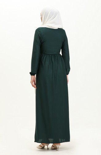 Gathered Waist Dress 0575-08 Emerald Green 0575-08