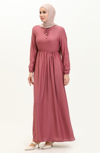 Kleid Mit Geraffter Taille 0575-10 Dusty Rose 0575-10