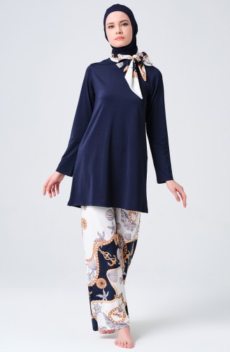 Navy Blue Swimsuit Hijab 23669-01