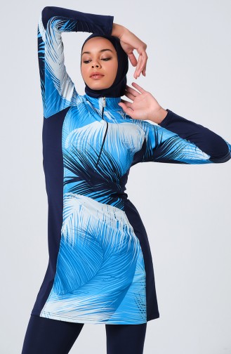 Navy Blue Swimsuit Hijab 23671-02