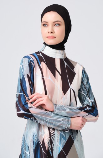 Hijab-Badeanzug 23687-02 Blau 23687-02