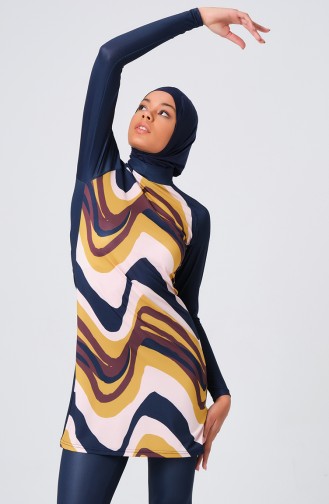 Navy Blue Swimsuit Hijab 23689-01