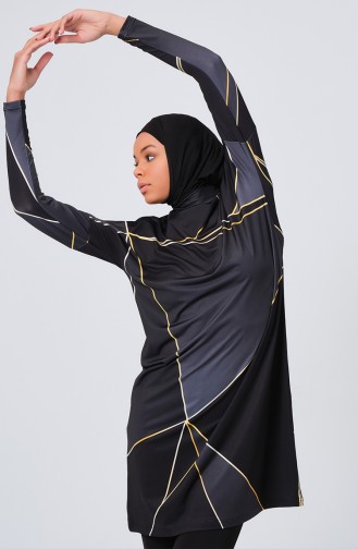 Black Swimsuit Hijab 23695-02