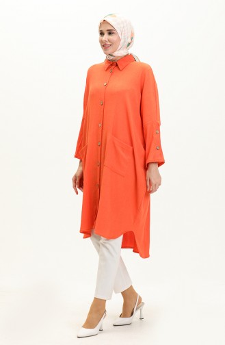 Crepe Pocket Tunic 4001-03 Orange 4001-03