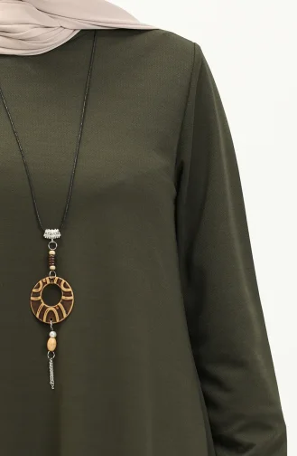 Kolyeli Tunik 2323-03 Haki