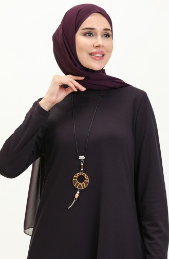 Tunique Avec Collier 2323-07 Pourpre 2323-07