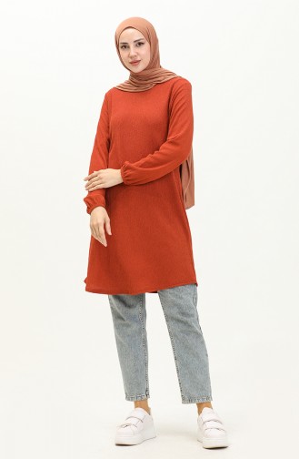 Elastic Sleeve Tunic 8617-01 Brick Red 8617-01