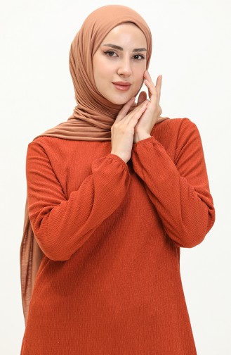 Elastic Sleeve Tunic 8617-01 Brick Red 8617-01