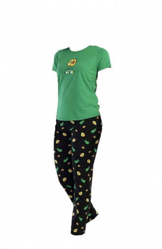 Kadın Kısa Kol Pijama Takım 4410090000 Yeşil