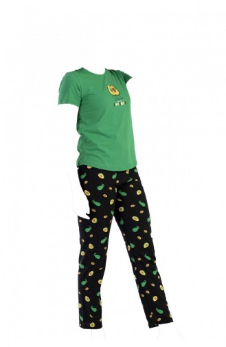Kadın Kısa Kol Pijama Takım 4410090000 Yeşil