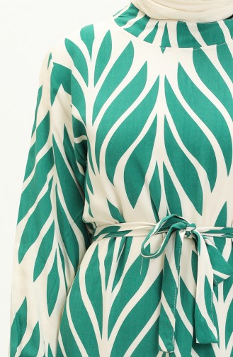 Gerafftes Viskosekleid 0075-02 Grün 0075-02