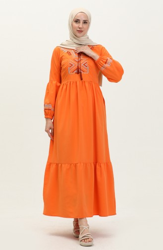 Robe Brodée 24Y8968-04 Orange  24Y8968-04