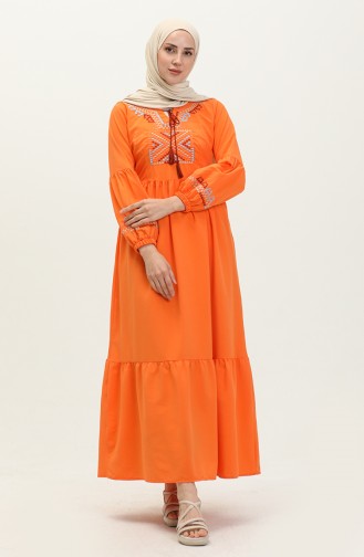 Robe Brodée 24Y8968-04 Orange  24Y8968-04