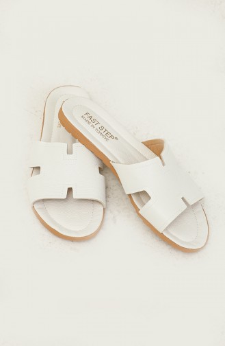 White Summer Slippers 935ZA113.Beyaz