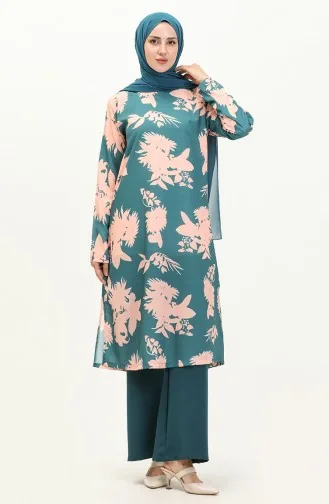 Patterned Two Piece Suit 0079-01 Petrol 0079-01