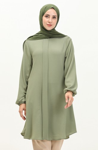 Hidden Placket Tunic 1879-03 Navy Green 1879-03