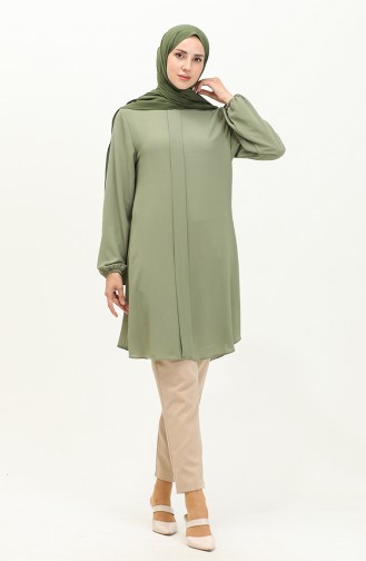 Hidden Placket Tunic 1879-03 Navy Green 1879-03