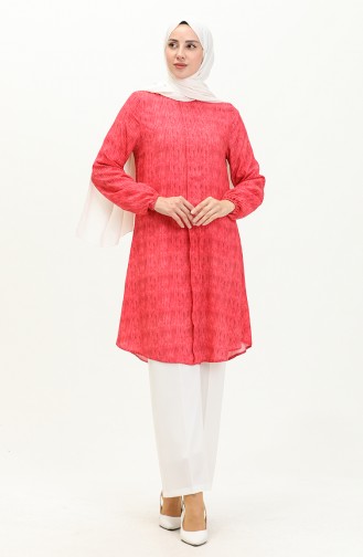 Plaid Tunic 1879a-01 Fuchsia 1879A-01