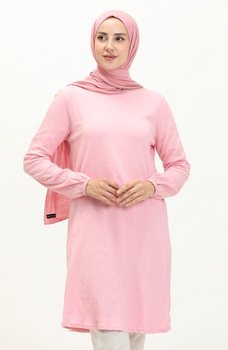 Elastic Sleeve Tunic 8627A-01 Pink 8627A-01