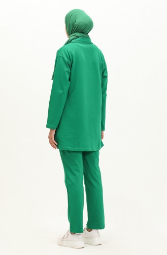 Tricolor Tracksuit Set 70088-02 Green 70088-02