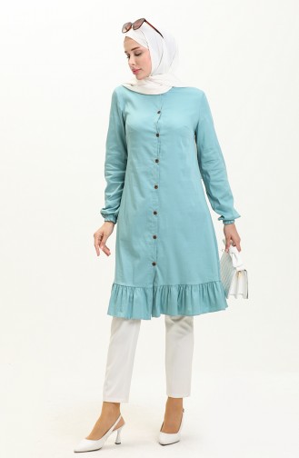 Frilly Tunic 1871-01 Navy Green 1871-01