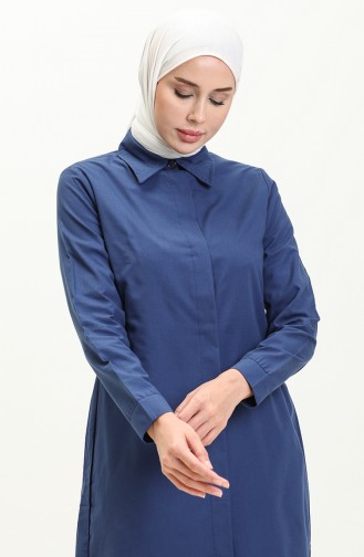 Hidden Button Tunic 1850-02 Dark Blue 1850-02